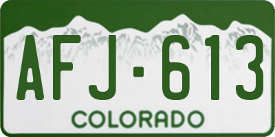 CO license plate AFJ613