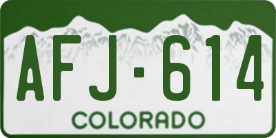 CO license plate AFJ614