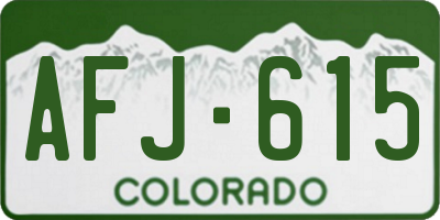 CO license plate AFJ615
