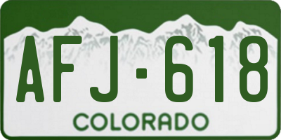 CO license plate AFJ618