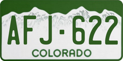 CO license plate AFJ622