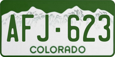 CO license plate AFJ623