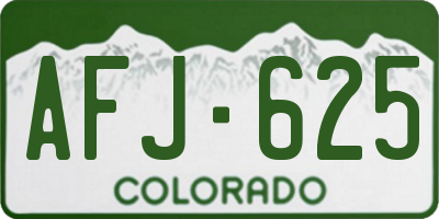 CO license plate AFJ625