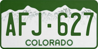 CO license plate AFJ627