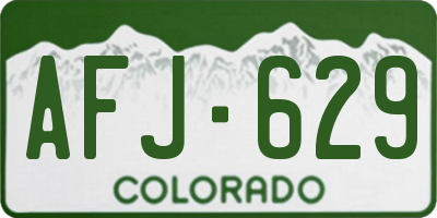 CO license plate AFJ629