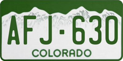 CO license plate AFJ630