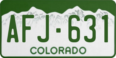 CO license plate AFJ631