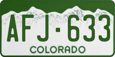CO license plate AFJ633