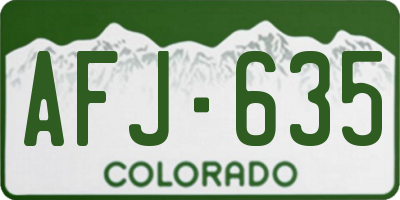 CO license plate AFJ635