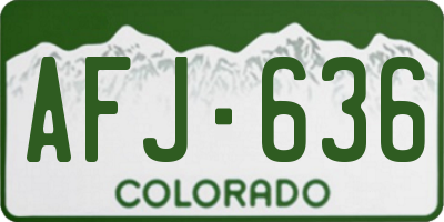 CO license plate AFJ636