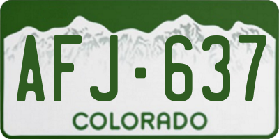 CO license plate AFJ637