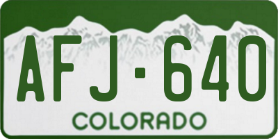CO license plate AFJ640
