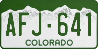 CO license plate AFJ641