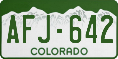 CO license plate AFJ642