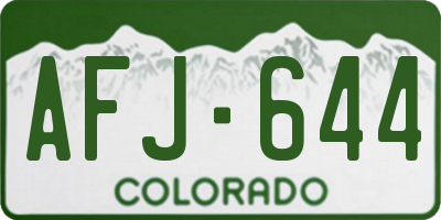 CO license plate AFJ644