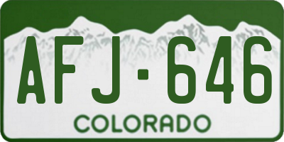 CO license plate AFJ646