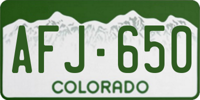 CO license plate AFJ650