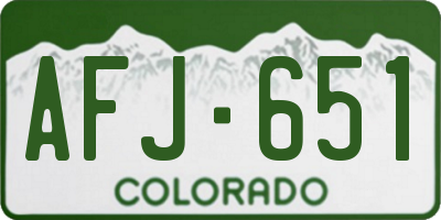 CO license plate AFJ651