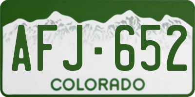CO license plate AFJ652