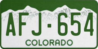CO license plate AFJ654