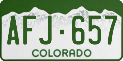 CO license plate AFJ657
