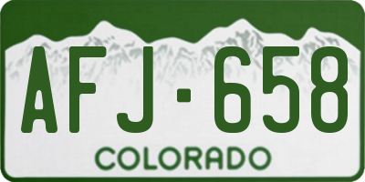 CO license plate AFJ658