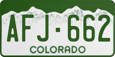 CO license plate AFJ662