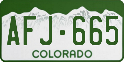 CO license plate AFJ665