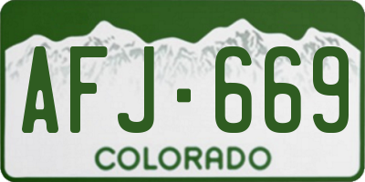 CO license plate AFJ669