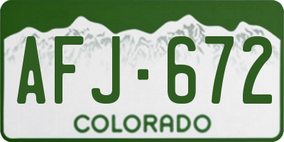 CO license plate AFJ672