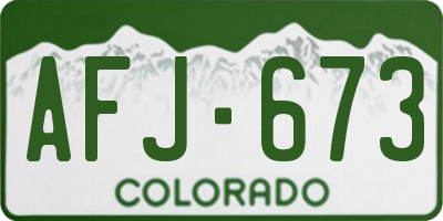 CO license plate AFJ673