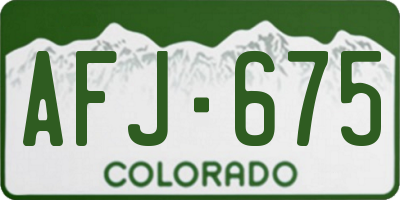 CO license plate AFJ675