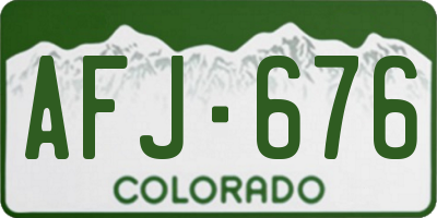 CO license plate AFJ676