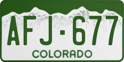 CO license plate AFJ677