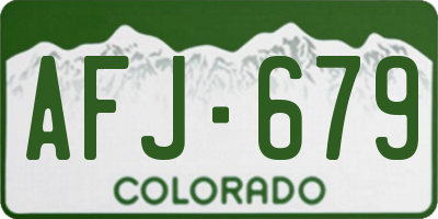 CO license plate AFJ679