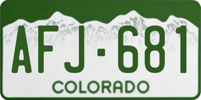 CO license plate AFJ681