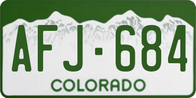 CO license plate AFJ684