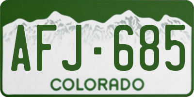 CO license plate AFJ685