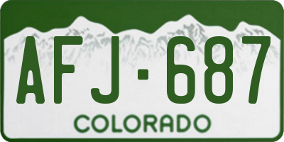 CO license plate AFJ687