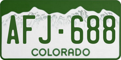 CO license plate AFJ688