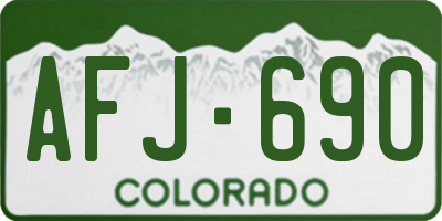 CO license plate AFJ690