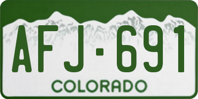CO license plate AFJ691