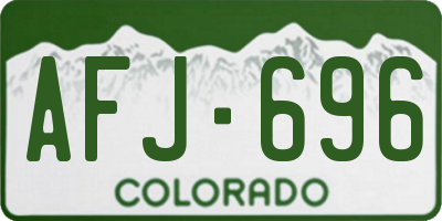 CO license plate AFJ696