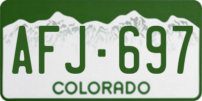 CO license plate AFJ697