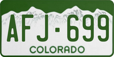 CO license plate AFJ699