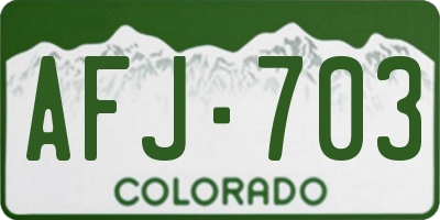 CO license plate AFJ703