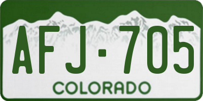 CO license plate AFJ705