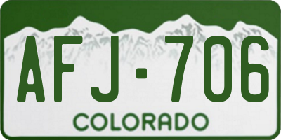 CO license plate AFJ706