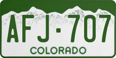 CO license plate AFJ707