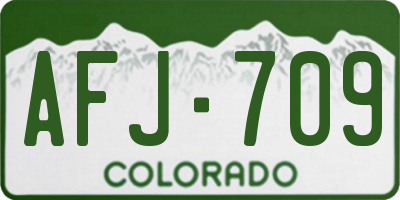 CO license plate AFJ709